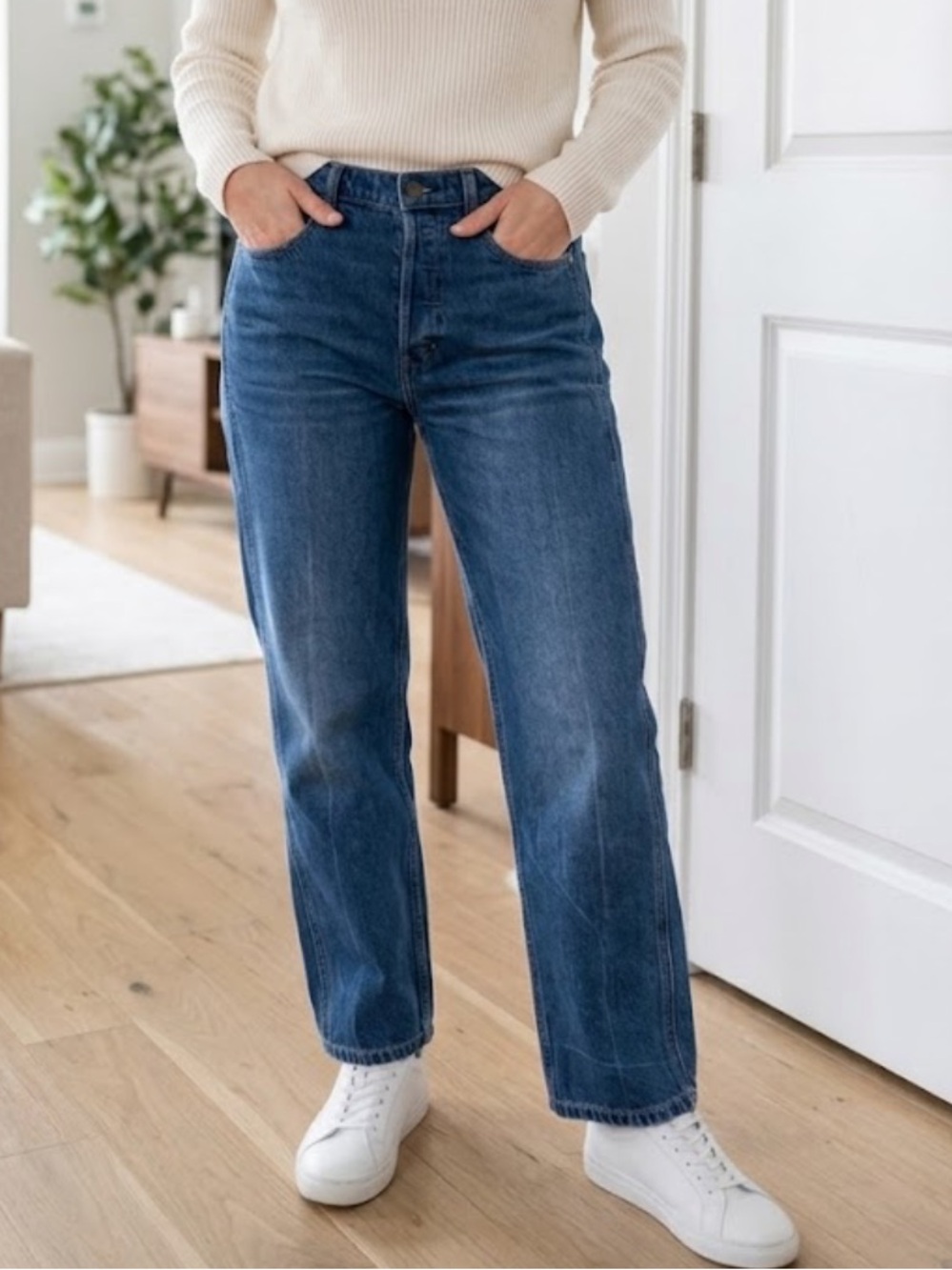 Banana Republic Straight Leg Jeans in Medium Blue Wash